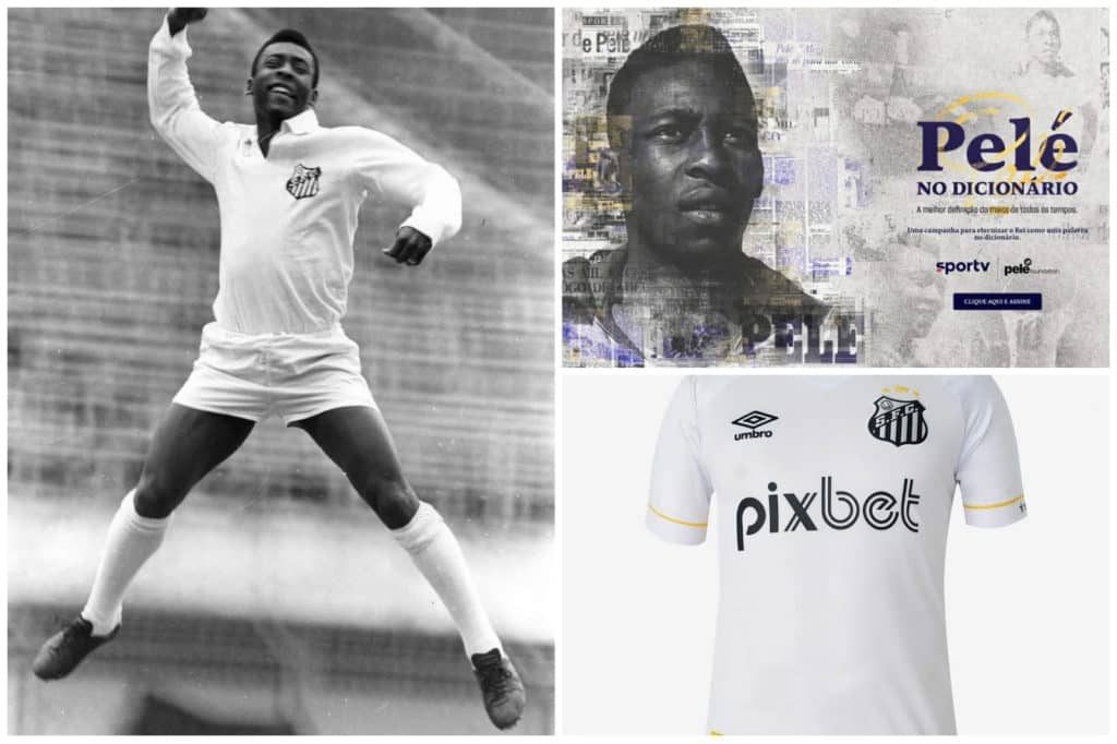 “Campanha Pelé no dicionário” vai estampar camisa do Santos contra o Atlético-MG